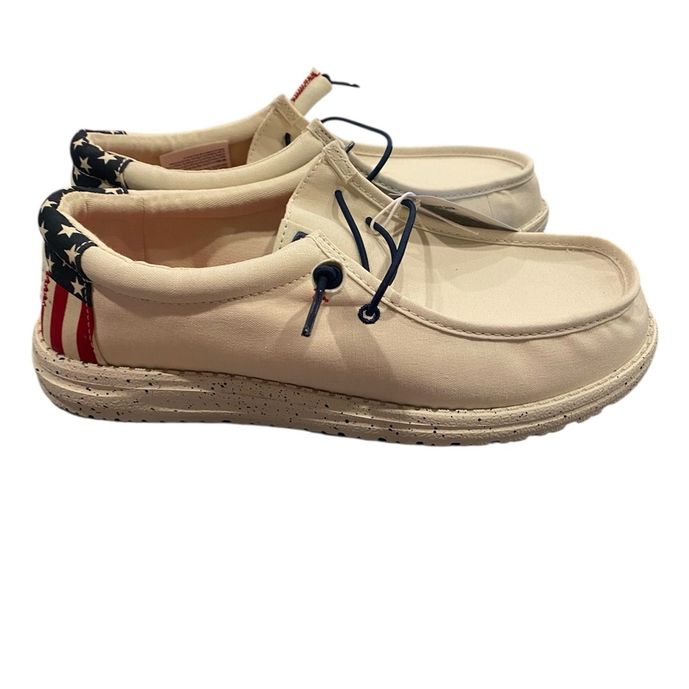New Hey Dude Wally Americana Stars and Stripes Slip On Shoes - Picture 6 of 8